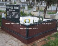 İki Kişilik İki Renkli Komple Granit Mezar