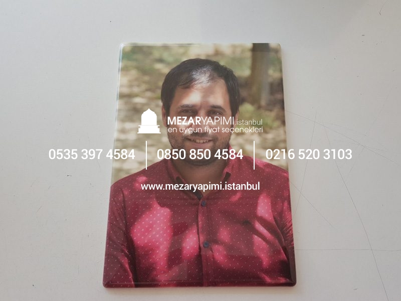 Mezar Taşı Üzerine Dikdörtgen Porselen Fotoğraf 13x18 cm - Görsel 4