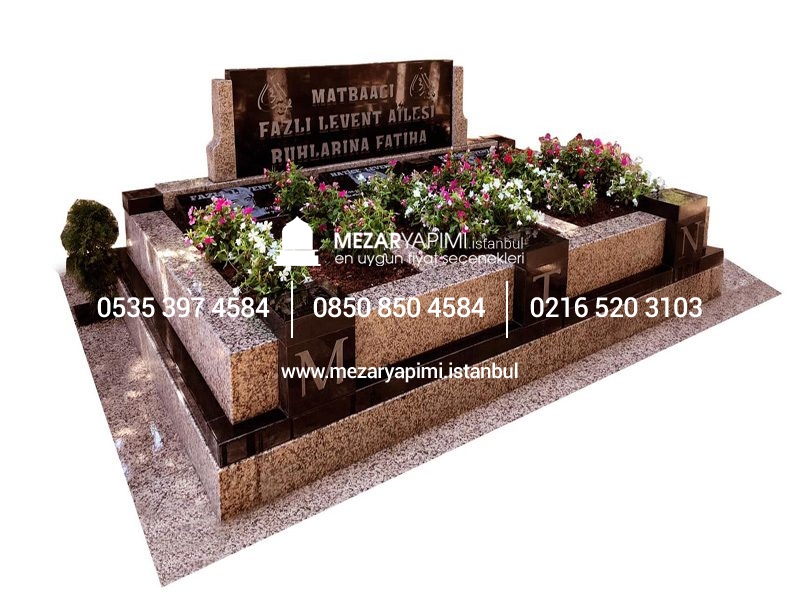 G-99 Porino - Absolute Black 3 Kişilik Blok Mezar Modeli