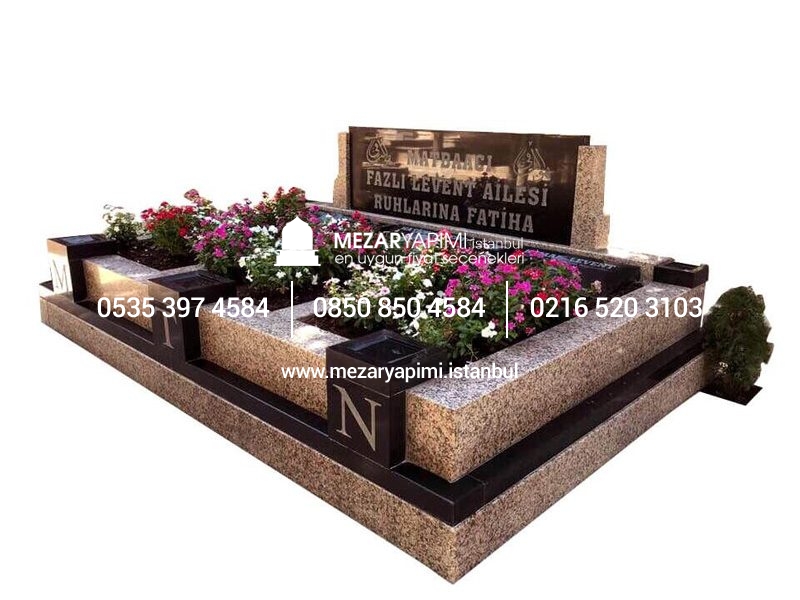 G-99 Porino - Absolute Black 3 Kişilik Blok Mezar Modeli - Görsel 2