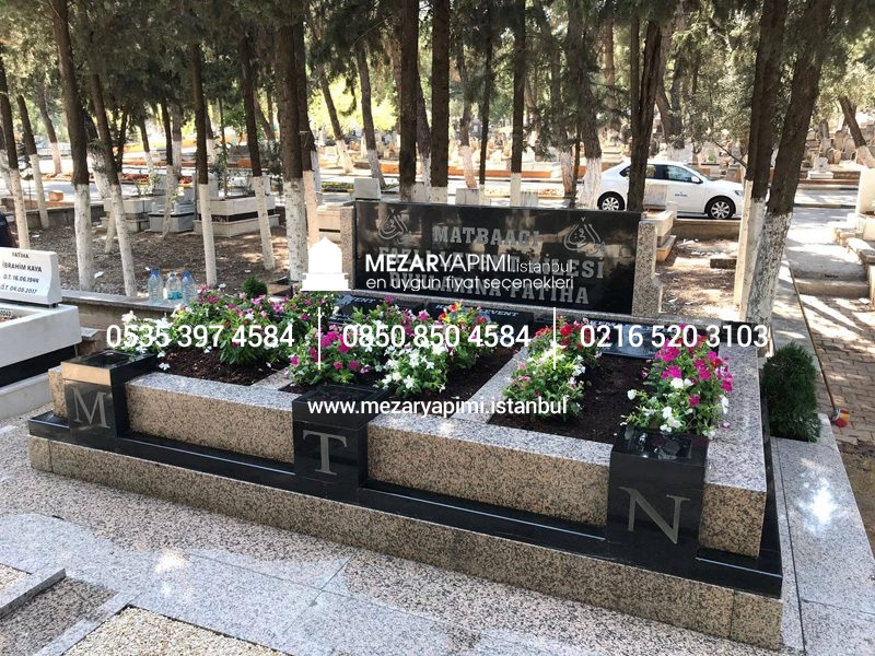 G-99 Porino - Absolute Black 3 Kişilik Blok Mezar Modeli - Görsel 3