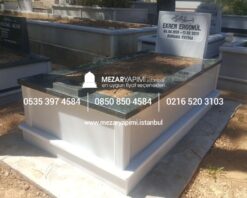 Tek Kişilik Mermer Küpeşte Granit Mezar