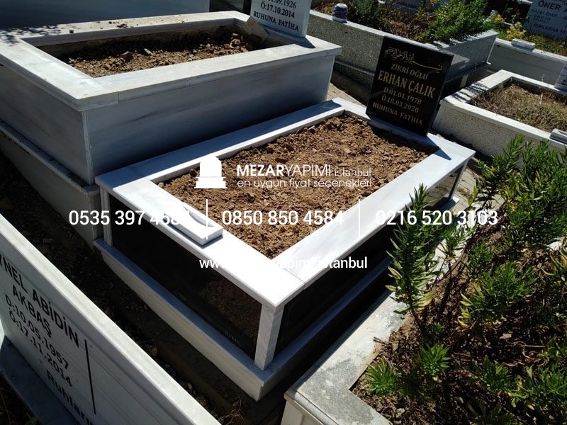 Tek Kişilik Baştaşı ve Gövde Granit Mezar - Görsel 2