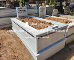 Tek Kişilik Baştaşı Abide Granit Şeritli Mezar