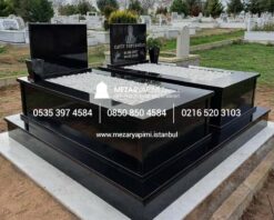 Komple 5 cm Kalınlıkta Absolute Black Siyah Granit Mezar