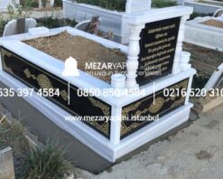 Alternative view of Tek Kişilik Granit Desen İşlemeli Sütunlu Mezar