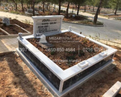 iki Kisilik Govde Siyah Mermer Sutunlu Mezar-3