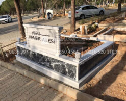 iki Kisilik Govde Siyah Mermer Sutunlu Mezar-4