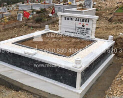 iki Kisilik Govde Siyah Mermer Sutunlu Mezar-5