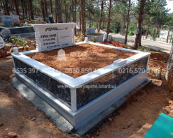 iki Kisilik Govde Siyah Mermer Sutunlu Mezar-9