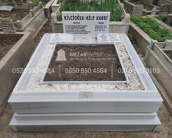 cift Kisilik Beyaz Mermer Blok Mezar-4