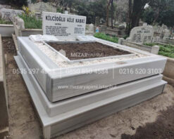 cift Kisilik Beyaz Mermer Blok Mezar-8