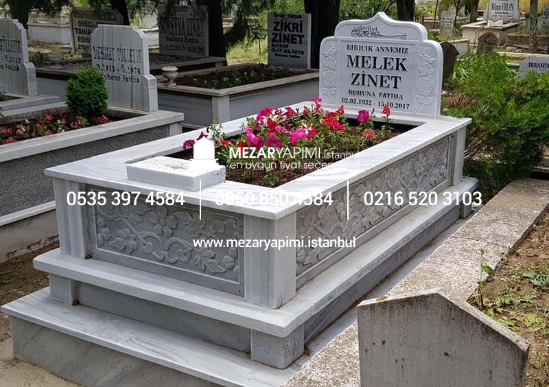 Tek Kişilik Cnc Desen İşlemeli Mermer Mezar Modelleri - Görsel 6