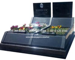 Çift Kişilik Absolute Black Granit Eğimli Mezar Modeli