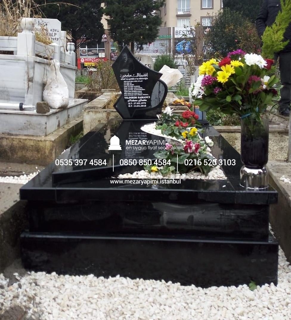 DALGALI KAPAKLI GRANİT MEZAR MODELİ - Görsel 2