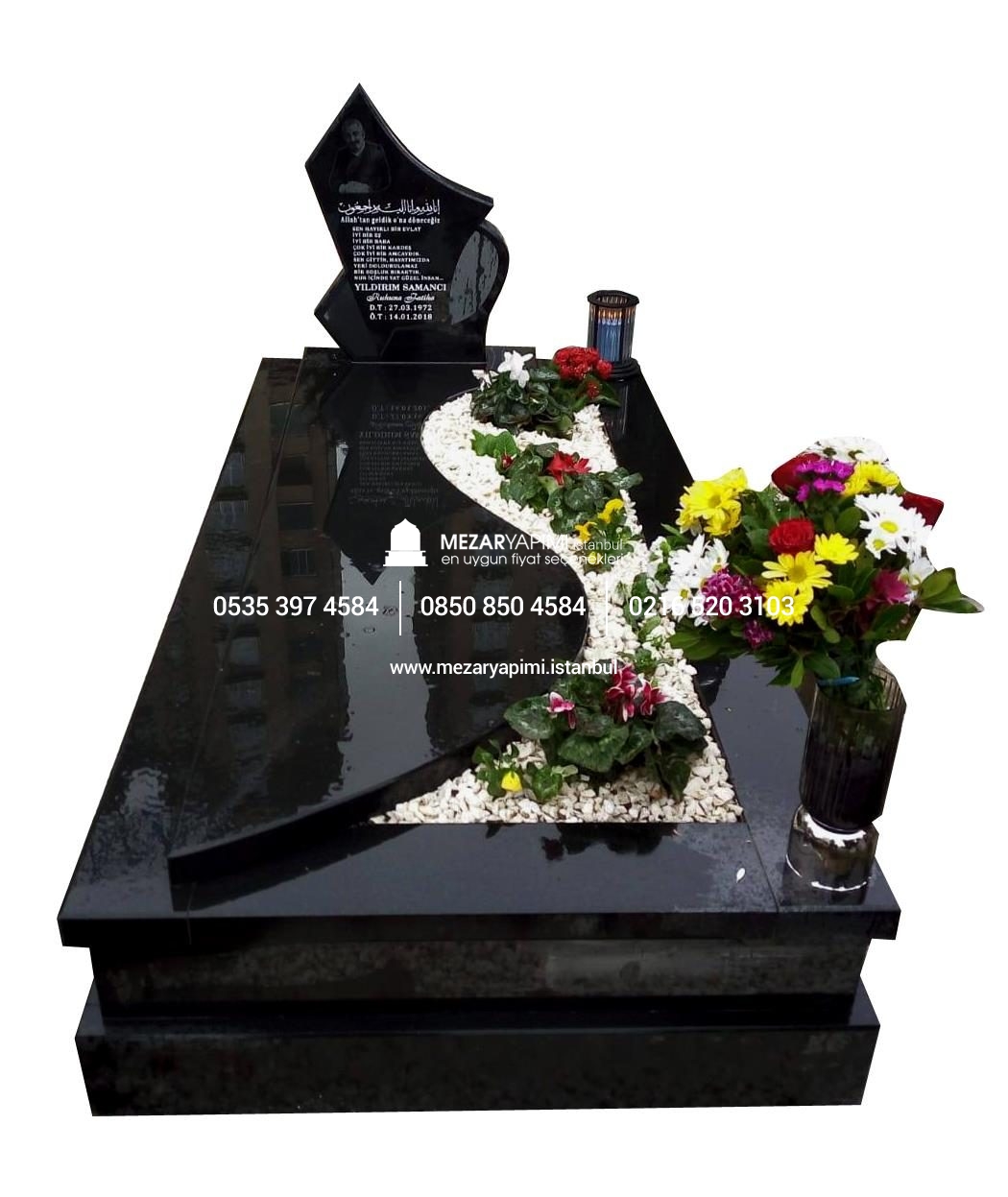 DALGALI KAPAKLI GRANİT MEZAR MODELİ