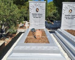 Başak Yaprağı Motifli Cnc Mermer Blok Mezar