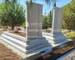 Başak Yaprağı Motifli Cnc Mermer Blok Mezar