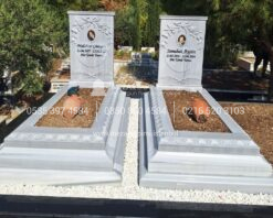 Başak Yaprağı Motifli Cnc Mermer Blok Mezar