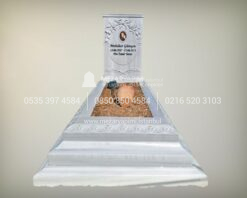 Başak Yaprağı Motifli Cnc Mermer Blok Mezar