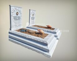 Başak Yaprağı Motifli Cnc Mermer Blok Mezar