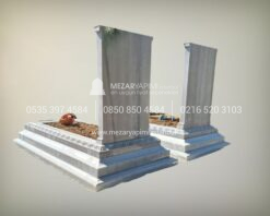 Başak Yaprağı Motifli Cnc Mermer Blok Mezar