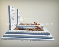 Başak Yaprağı Motifli Cnc Mermer Blok Mezar