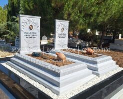 Başak Yaprağı Motifli Cnc Mermer Blok Mezar
