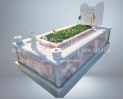 Pembe Onyx Mermer Melek Kanatli Mezar Tasi Modeli