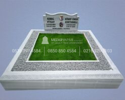 Özel El İşçiliği Desen İşlemeli 15cm Blok Mermer Mezar