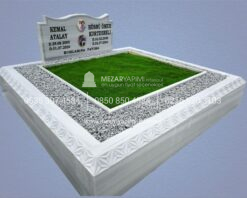 Özel El İşçiliği Desen İşlemeli 15cm Blok Mermer Mezar