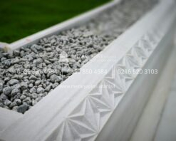 Özel El İşçiliği Desen İşlemeli 15cm Blok Mermer Mezar