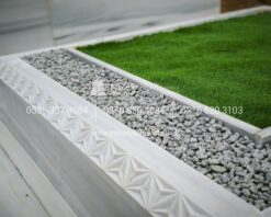 Özel El İşçiliği Desen İşlemeli 15cm Blok Mermer Mezar