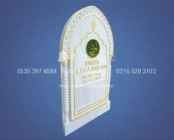 CNC İşlemeli Kum Saati Sütunlu Mezar Taşı