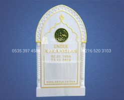 CNC İşlemeli Kum Saati Sütunlu Mezar Taşı