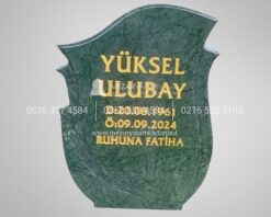 Cnc Kesim Yeşil Granit Mezar Taşı