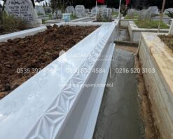 Baş Taşı ve Küpeşte Cnc İşlemeli Mermer Mezar