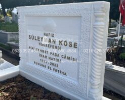 Baş Taşı ve Küpeşte Cnc İşlemeli Mermer Mezar
