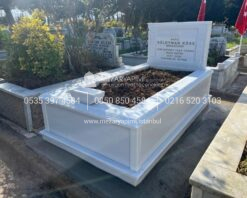 Baş Taşı ve Küpeşte Cnc İşlemeli Mermer Mezar