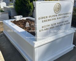 Baş Taşı ve Küpeşte Cnc İşlemeli Mermer Mezar